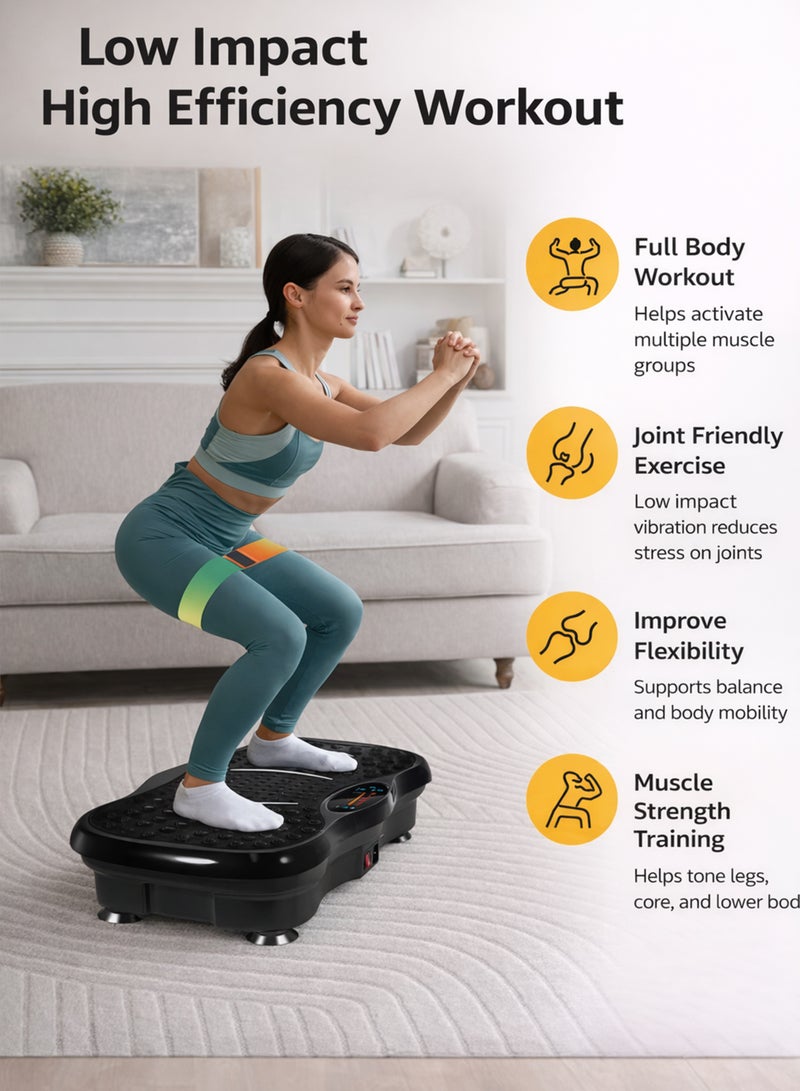DBLEW 3D Vibration Plate Whole Body Exercise Machine Oscillation Pulsation Motion Platform Weight Loss Shaping ABS Toning Fitness Workout Pain Relief Muscles Massager Tissues Home Gym Burn Calories Faster - Image 5