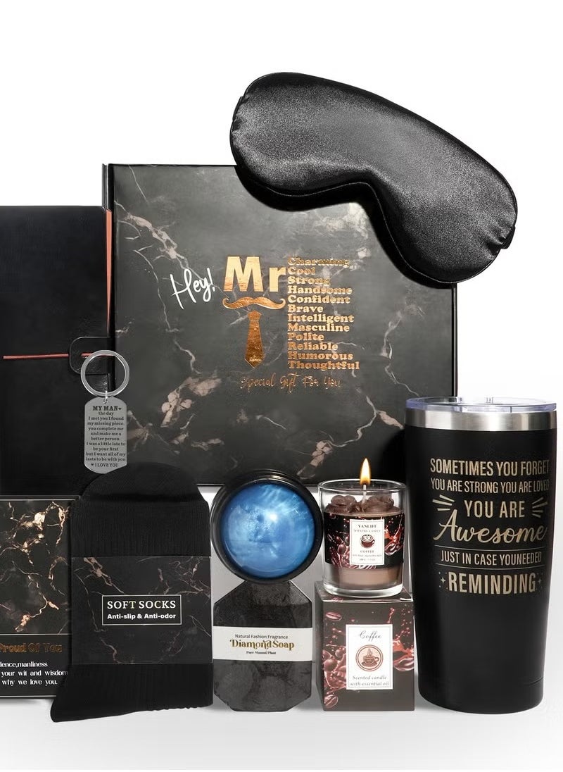 Arabest Gift Baskets for Men - Birthday Gift Box Set Contains 12 Items Inspirational Gifts Relaxing Spa Treatment Packages for Men Friendship Friend Gifts for Men  - Image 2