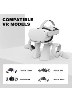 Flash Hawk VR Headset Display Holder and Controller Mount Station for Quest 2 White  - Image 3