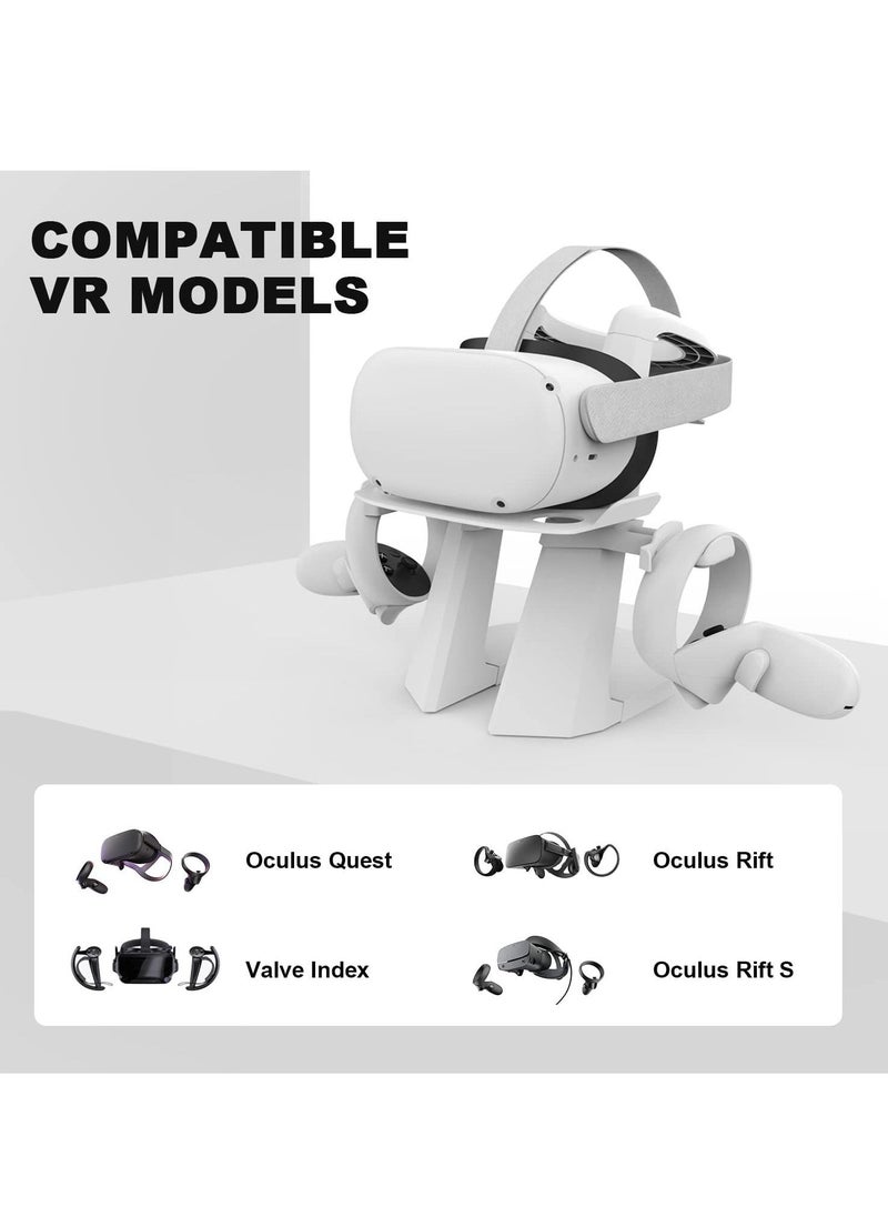 Flash Hawk VR Headset Display Holder and Controller Mount Station for Quest 2 White  - Image 3