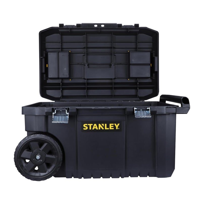 STANLEY STST180150 Essential Tool Chest With Removable Tray For Organized Storage 30 Kg Weight Capacity Geometric Metal Latches 7 Wheels For PortabilityDurable Telescopic Handle 44x333x119 cm - Image 1