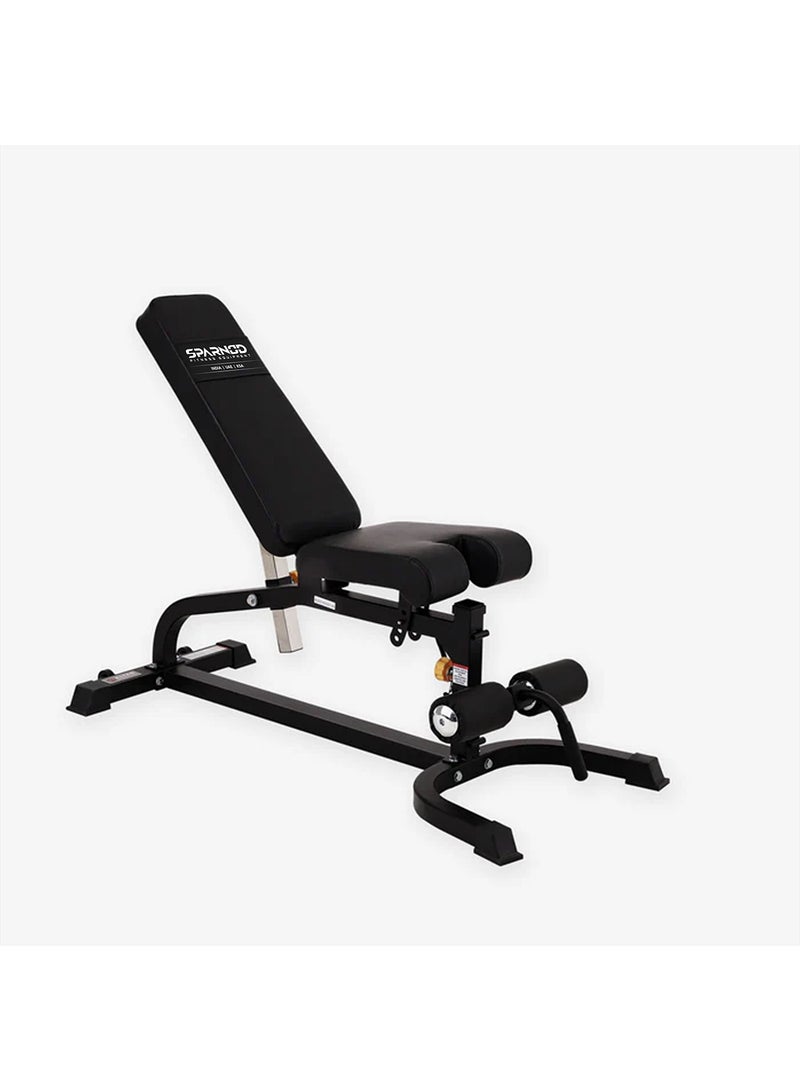 Sparnod Fitness مقعد سبارنوود فيتنس SWB-68 متعدد الوظائف، قابل للتعديل للتمرين الكامل للجسم، سعة 150 كجم، تصميم قابل للطي، إطار فولاذي، أسود - Image 5