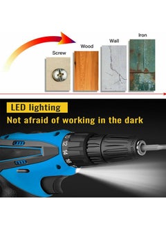 SAENTE SAENTE 12V Liion Dual Speed Keyless Chuck Drill Cordless Drill Drill Driver Screwdriver with 2 Batteries LED Torch Variable Speed and Torque Setting 181 With Batteries  - Image 3