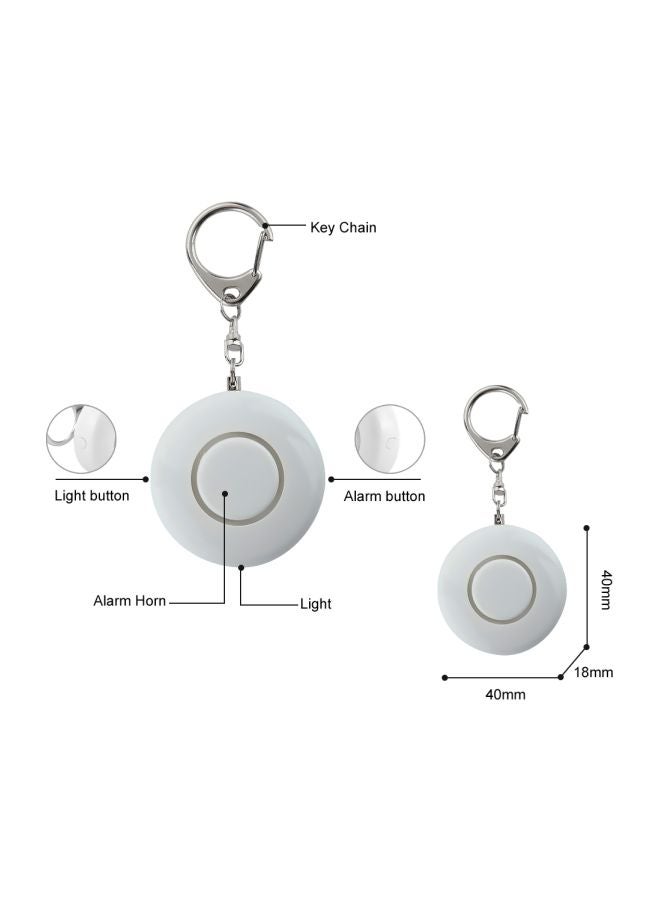Emergency Security Alarm Keychain With LED Flashlight White - Image 4