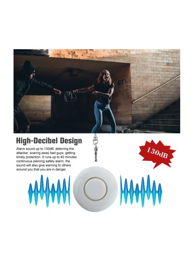 Emergency Security Alarm Keychain With LED Flashlight White - Image 5