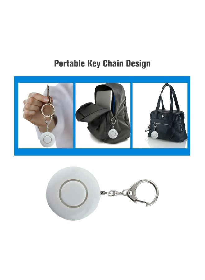 Emergency Security Alarm Keychain With LED Flashlight White - Image 2