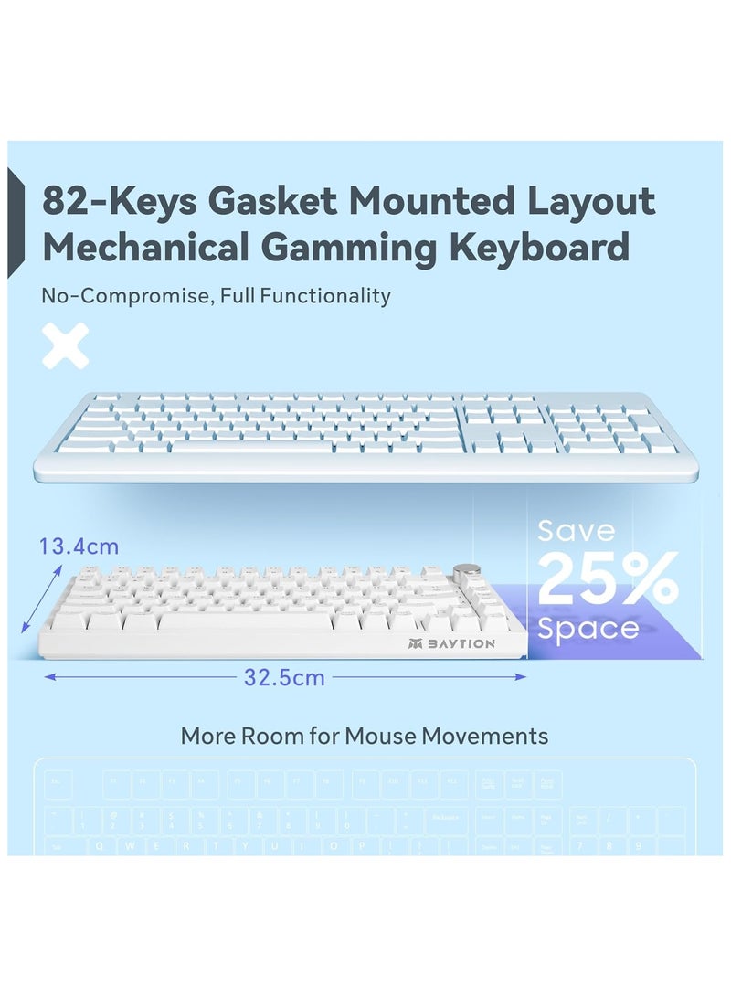 Baytion 82-Key 75% Mechanical Gaming Keyboard, Compact Wired Keyboard with Rainbow LED Backlight, Red Switches, Anti-Ghosting Keys & Multifunction Knob - Image 4