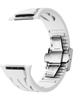 ZORE Apple Watch 7 45MM KRD-127 Metal Buckle Silicone Strap-White  - Image 3