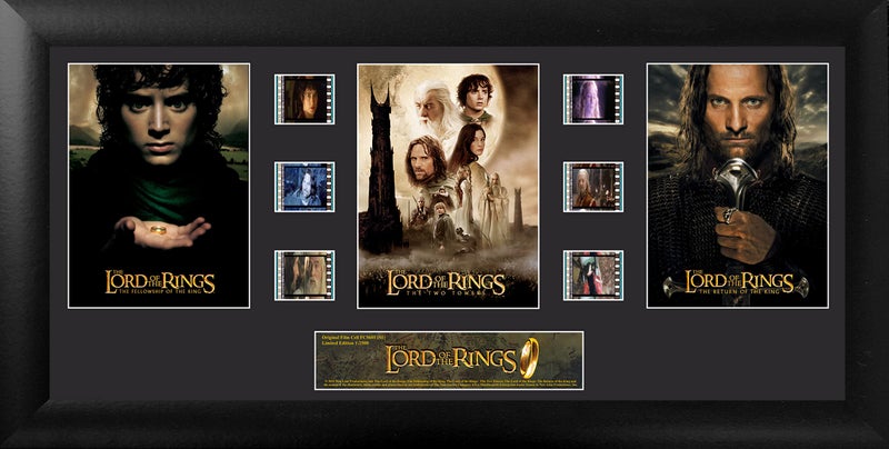 Filmcells Lord of The Rings Trilogy FilmCells Framed Wall Art Presentation  20x11 with 6 clips of 35mm film and certificate of authenticity  Limited Edition Collectible