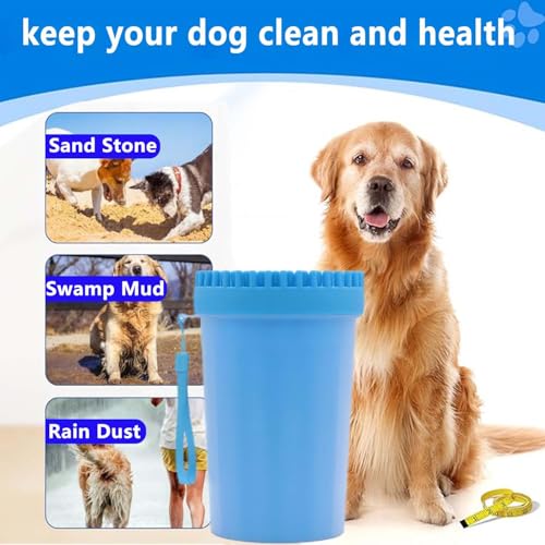 Novique Dog Paw Cleaner, Foot Washer for Pets - Quickly Clean a Muddy Paw, Soft Silicone Bristles, Suitable for Small, Medium, Large Breed Dogs(with 1 Absorbent Towel) - Image 4