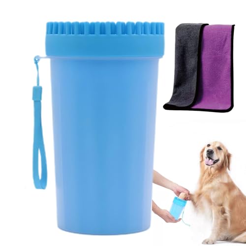 Novique Dog Paw Cleaner, Foot Washer for Pets - Quickly Clean a Muddy Paw, Soft Silicone Bristles, Suitable for Small, Medium, Large Breed Dogs(with 1 Absorbent Towel) - Image 1