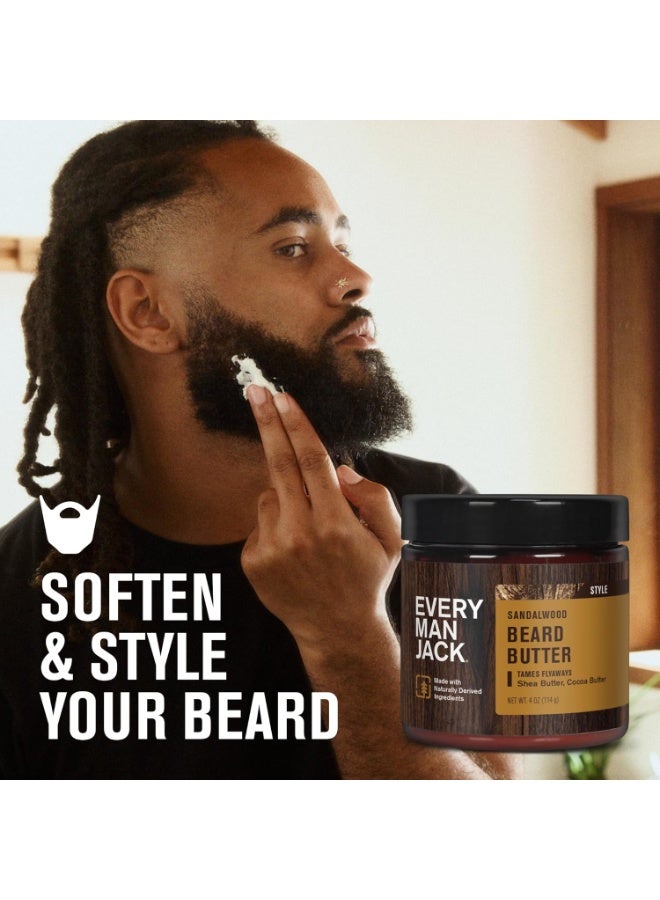 Every Man Jack Beard Butter- Subtle Sandalwood Fragrance - Hydrates and Styles Dry, Unruly Beards While Relieving Itch - Naturally Derived with Shea Butter and Coconut Oil - 4-ounce (2 Pack) - Image 4