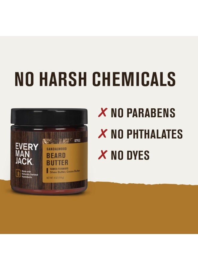 Every Man Jack Beard Butter- Subtle Sandalwood Fragrance - Hydrates and Styles Dry, Unruly Beards While Relieving Itch - Naturally Derived with Shea Butter and Coconut Oil - 4-ounce (2 Pack) - Image 2