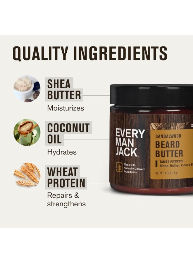 Every Man Jack Beard Butter- Subtle Sandalwood Fragrance - Hydrates and Styles Dry, Unruly Beards While Relieving Itch - Naturally Derived with Shea Butter and Coconut Oil - 4-ounce (2 Pack) - Image 3