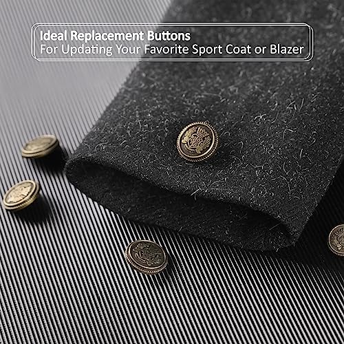MASONEE 14-Piece Gold Metal Blazer Button Set - 23mm & 18mm Blazer Buttons for Men's Suits, Sport Coats, Uniforms & Jackets - Image 3