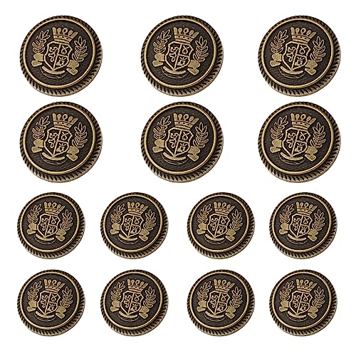 MASONEE 14-Piece Gold Metal Blazer Button Set - 23mm & 18mm Blazer Buttons for Men's Suits, Sport Coats, Uniforms & Jackets - Image 1