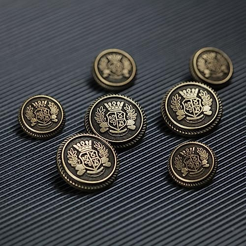 MASONEE 14-Piece Gold Metal Blazer Button Set - 23mm & 18mm Blazer Buttons for Men's Suits, Sport Coats, Uniforms & Jackets - Image 4