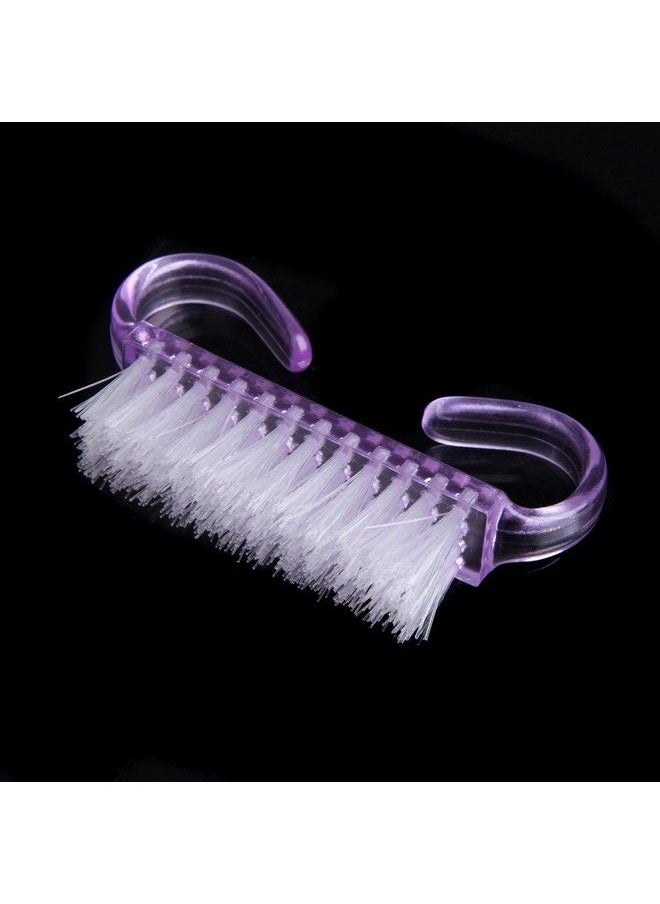 docooler Nail Cleaning Angle Cleaner Brush Tool File Manicure Pedicure Kit With Plastic Handle (2 Pieces)  - Image 5