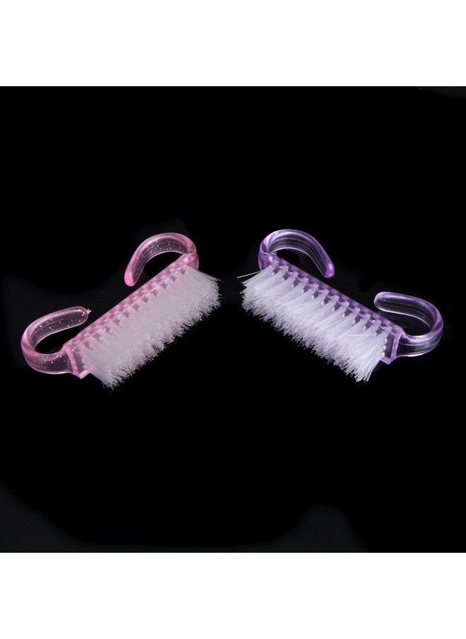 docooler Nail Cleaning Angle Cleaner Brush Tool File Manicure Pedicure Kit With Plastic Handle (2 Pieces)  - Image 3
