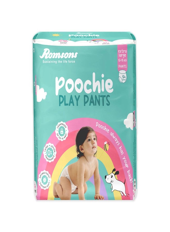 رومسونز حفاضات رومسونز بوتشي بلاي بانتس للأطفال - مقاس XL (54 قطعة) | مناسبة للأطفال بوزن 13-15 كجم | ملائمة مريحة بزاوية 360 درجة ومقاومة للتسرب لمدة تصل إلى 10 ساعات. - Image 1