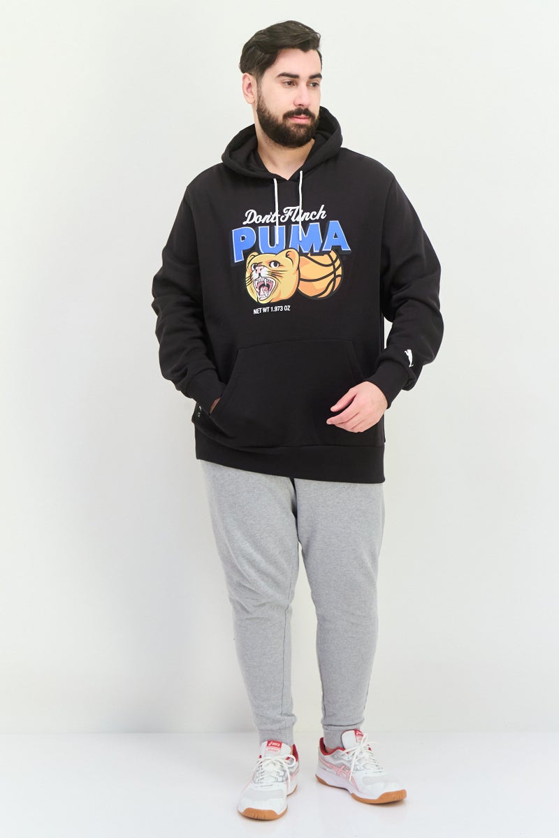 PUMA Men Sportswear Fit Long Sleeve Outdoor Hooded Sweatshirts, Black  - Image 2