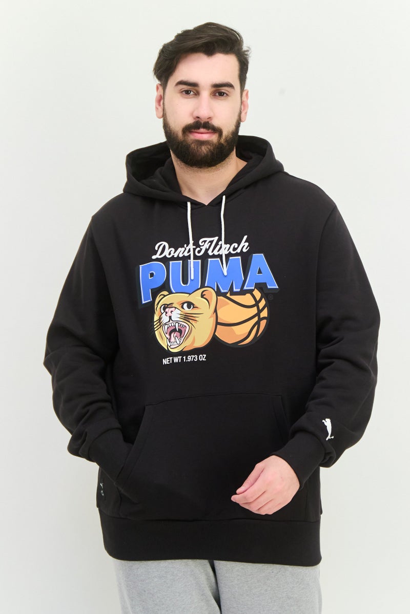 PUMA Men Sportswear Fit Long Sleeve Outdoor Hooded Sweatshirts, Black  - Image 1