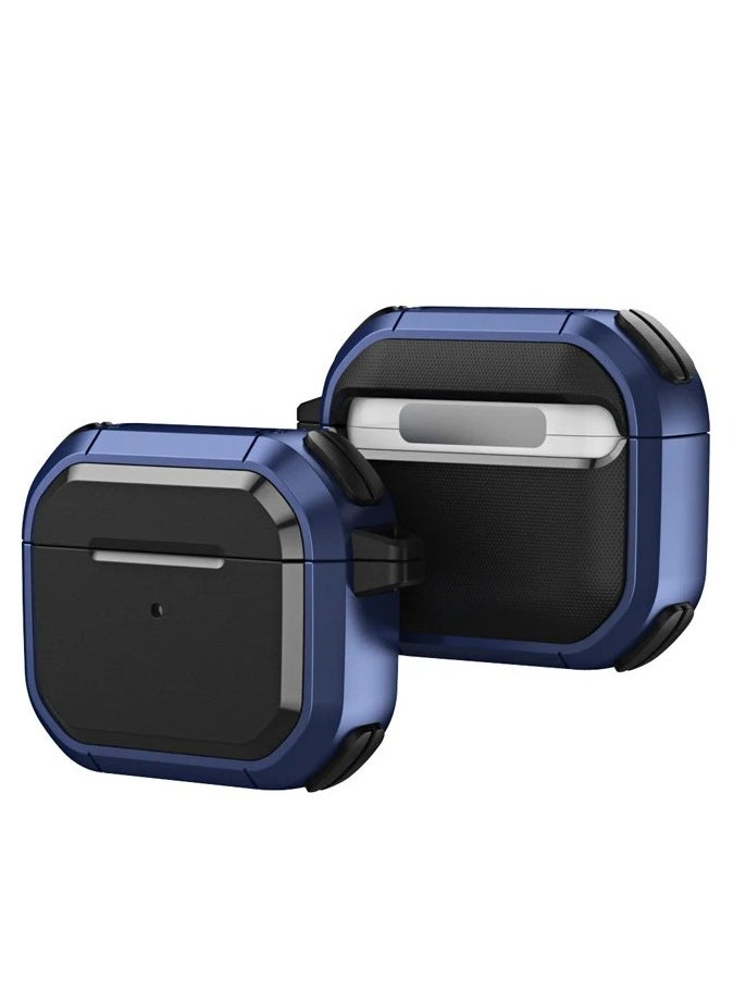 Generic - Full Protection Earphone Case for Airpods 3 Full Cover Supported Wireless Charging Shockproof Shell Keychain (Blue) - Image 1