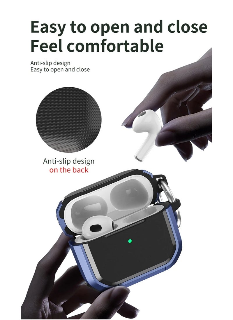 Generic - Full Protection Earphone Case for Airpods 3 Full Cover Supported Wireless Charging Shockproof Shell Keychain (Blue) - Image 1