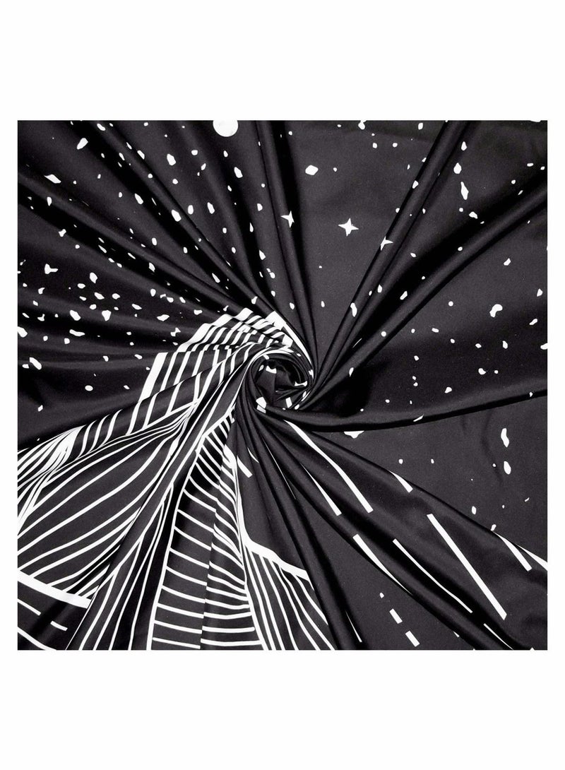 Captaintech Mountain Moon Tapestry Wall Hanging, Black and White Nature Starry Night Sky Stars Tapestry with Meteor and Galaxy Bedroom Home Wall Decor Printed Tapestry (50 Inch x 60 Inch) - Image 5