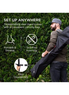 GGEROU Single Double Hammock with Stand, Portable Camping Hammock Space-saving Steel Stand, Adjustable Base Height Canvas Hammock Set, 450lb Capacity with Carry Bag  - Image 2