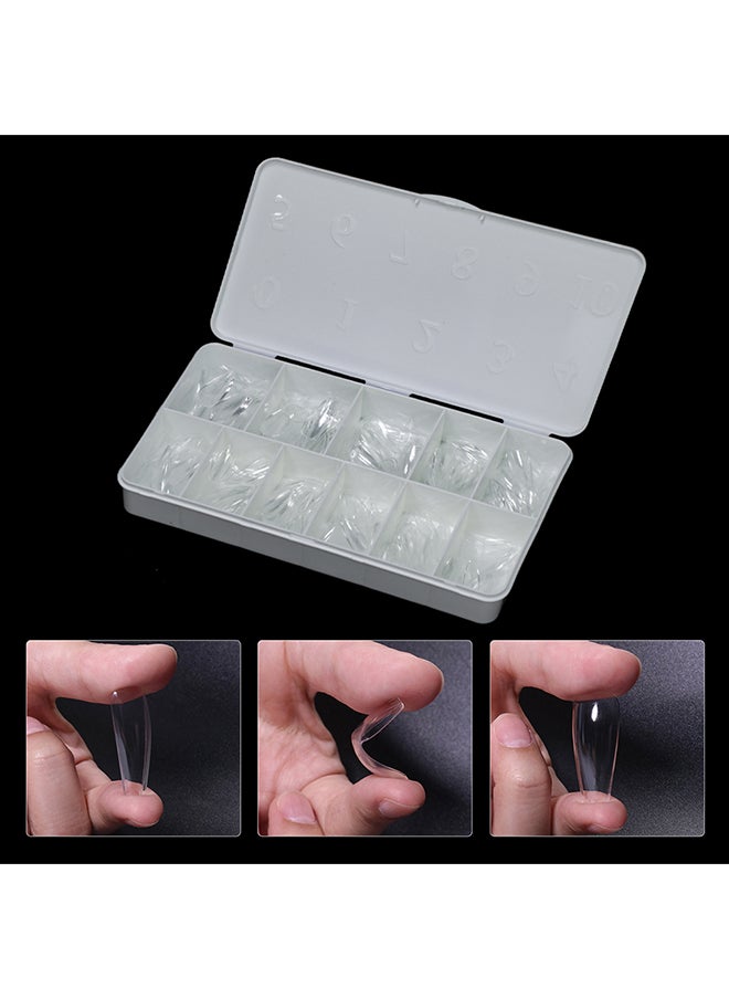 brunson False Nail Tips Soft Gel Extension Clear Medium Almond 550 Pieces BTMAF500  - Image 5