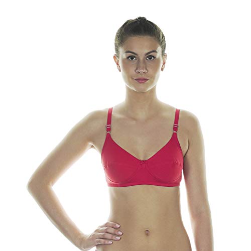 VSTAR HANA Non-Wired Non-Padded Cotton Knitted Full Coverage Bra for Women with Double Layered Seamed Cups - Image 1