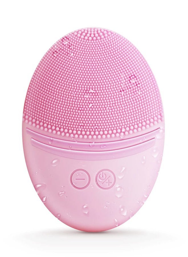 EZBASICS Facial Cleansing Brush Made with Ultra Hygienic Soft Silicone, Waterproof Sonic Vibrating Face Brush for Deep Cleansing, Gentle Massaging, Inductive Charging (Pink) 1 Pack+5 Speed Settings - Image 1
