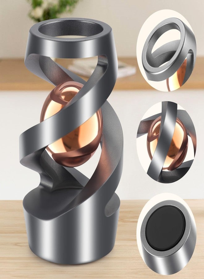 DOLASEV Upgraded Kinetic Desk Toys, Kinetic Spinning Desk Toy for Office for Adults, Quite Fidget Toys for Kids Teens, Desk Fidgets for Adults with ADHD (Grey Rose Gold) - Image 3