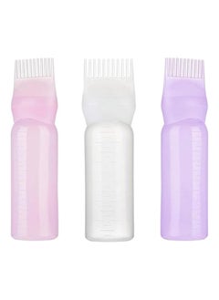 Generic Hair Color & Hair Oil Root Comb Applicator Bottle Lightweight And Plastic 6 ounces Applicator Bottle (Pack of 3)  - Image 1