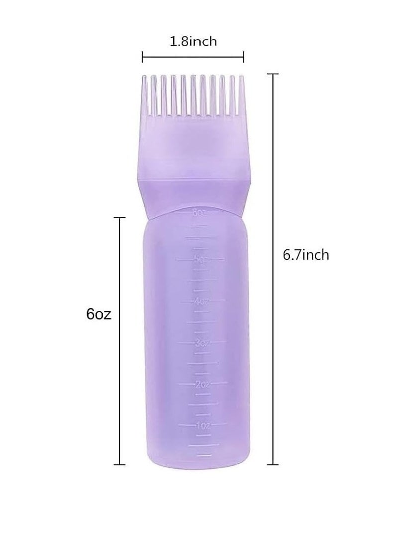 Generic Hair Color & Hair Oil Root Comb Applicator Bottle Lightweight And Plastic 6 ounces Applicator Bottle (Pack of 3)  - Image 4