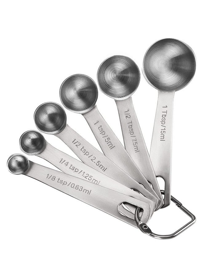 Rena Chris Measuring Spoons, Premium Heavy Duty 18/8 Stainless Steel Measuring Spoons Cups Set, Small Tablespoon With Metric And Us Measurements, Set Of 6 For Measuring Dry And Liquid Ingredients - Image 1