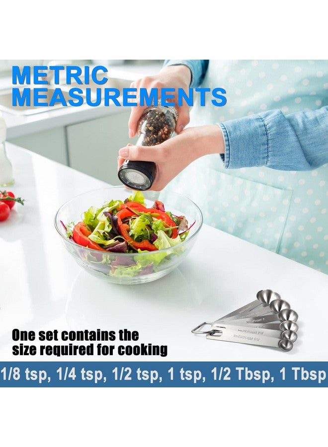 Rena Chris Measuring Spoons, Premium Heavy Duty 18/8 Stainless Steel Measuring Spoons Cups Set, Small Tablespoon With Metric And Us Measurements, Set Of 6 For Measuring Dry And Liquid Ingredients - Image 5