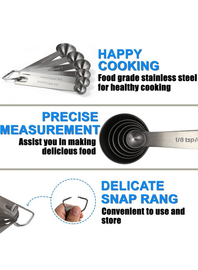 Rena Chris Measuring Spoons, Premium Heavy Duty 18/8 Stainless Steel Measuring Spoons Cups Set, Small Tablespoon With Metric And Us Measurements, Set Of 6 For Measuring Dry And Liquid Ingredients - Image 3