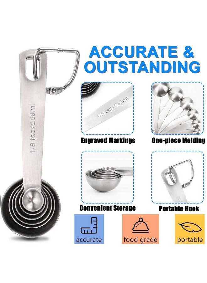 Rena Chris Measuring Spoons, Premium Heavy Duty 18/8 Stainless Steel Measuring Spoons Cups Set, Small Tablespoon With Metric And Us Measurements, Set Of 6 For Measuring Dry And Liquid Ingredients - Image 4