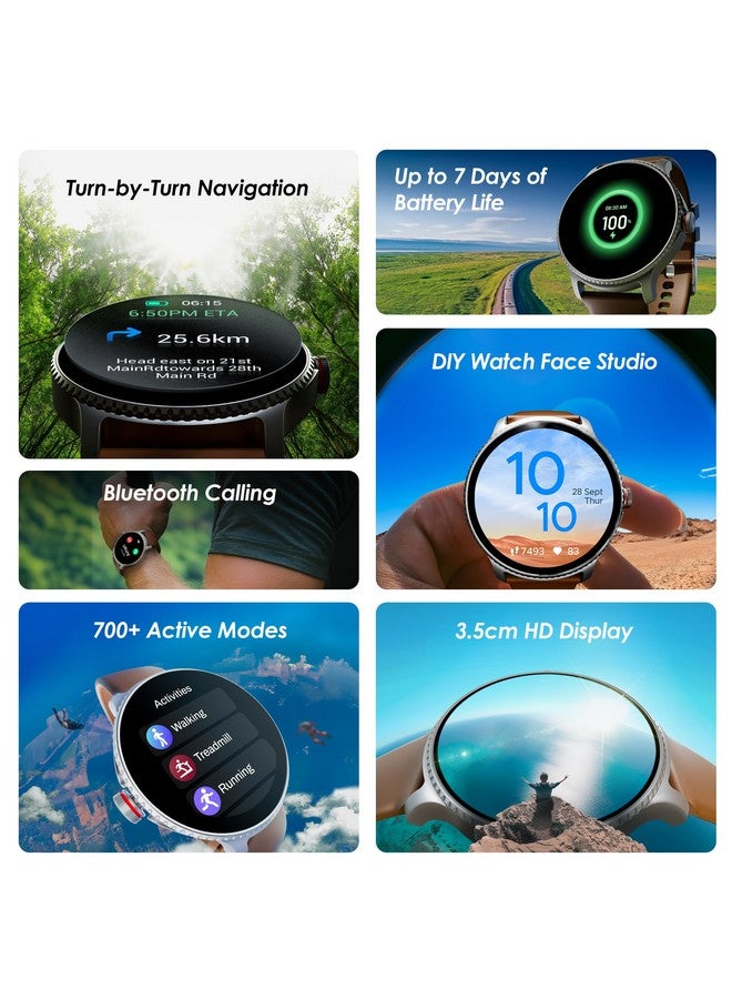 boAt boAt Lunar Discovery w/ 1.39" (3.5 cm) HD Display, Turn-by-Turn Navigation, DIY Watch Face Studio, Bluetooth Calling, Emergency SOS, QR Tray, Smart Watch for Men & Women(Brown) - Image 2
