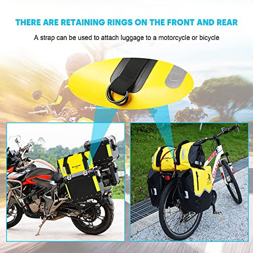 WILD HEART Waterproof Bag Duffel Bag 20L 30L 40L with Welded Seams Shoulder Straps, Mesh Pocket for Kayaking, Camping, Boating,Bicycle,Motorcycle 30L Yellow - Image 5