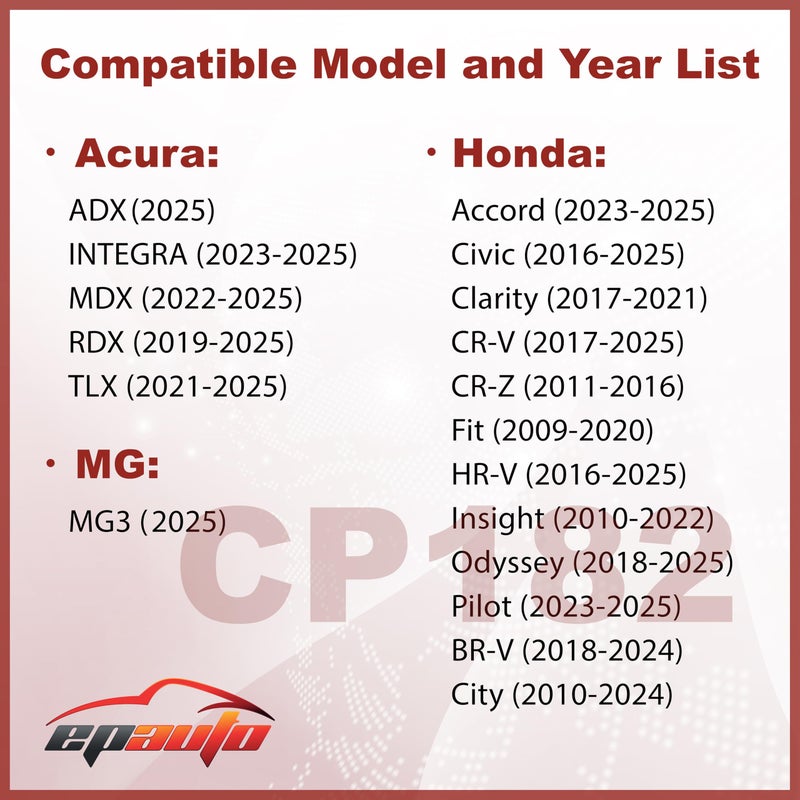 EPAuto CP182 (CF11182) Cabin Air Filter Replacement for Honda Accord, Civic, CR-V, Fit, HR-V, Insight, Odyssey, Pilot, CR-Z, Clarity, Acura Integra, MDX, RDX, TLX - Fits Select Models 2009-2025 - Image 2
