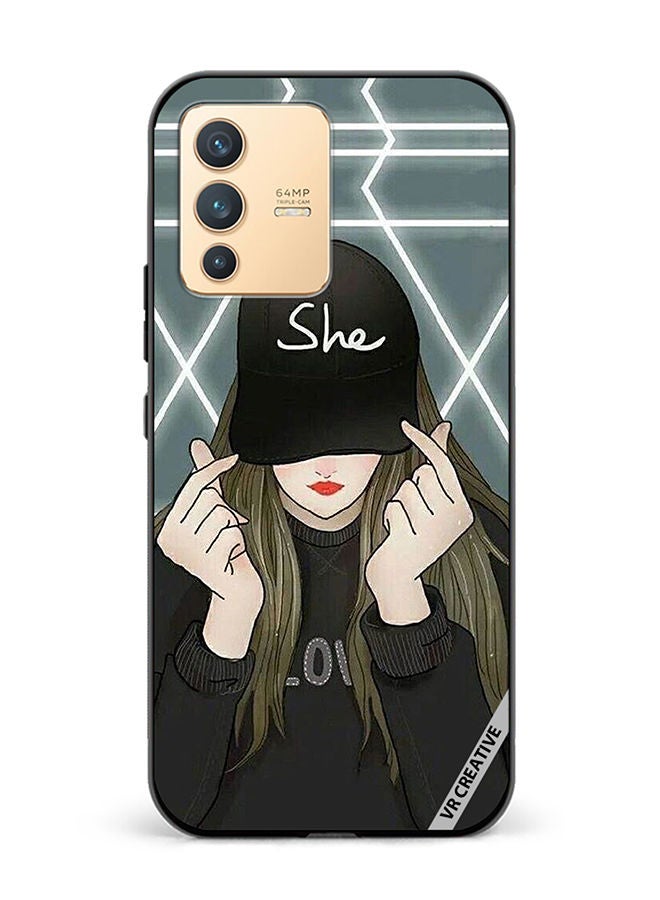 VR CREATIVE Protective Case Cover For Vivo V23 5G She On Cap Design Multicolour - Image 1