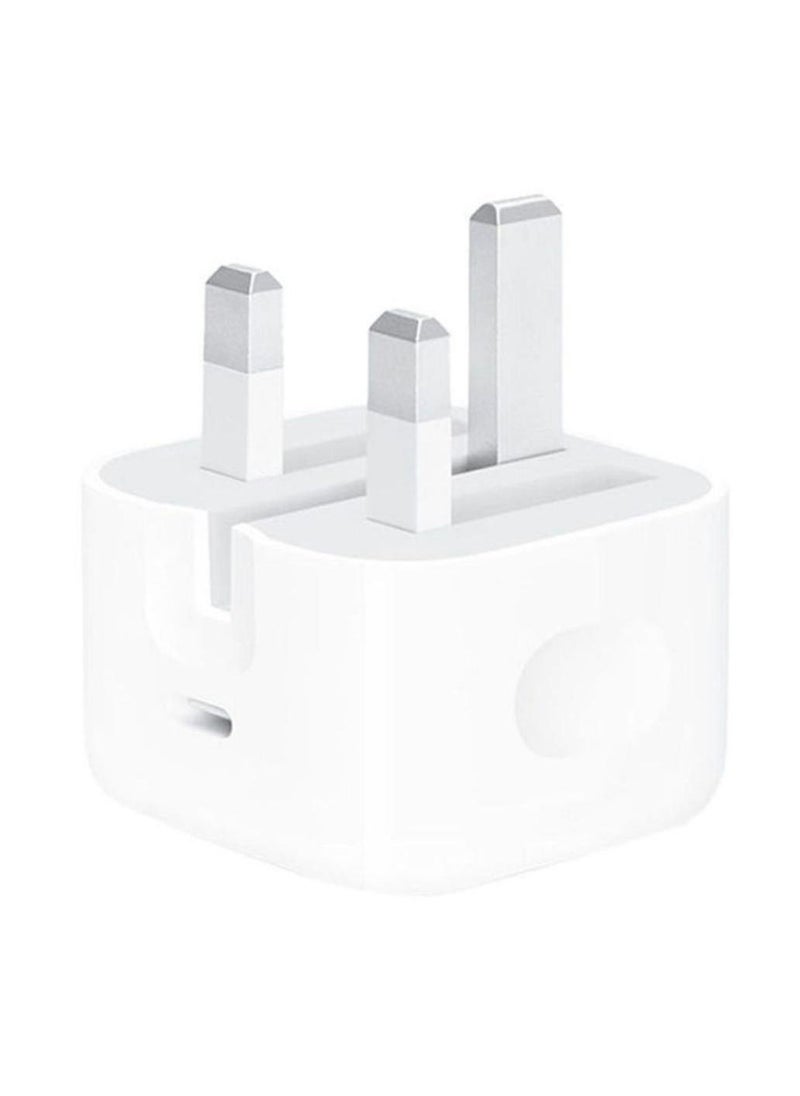 Generic Apple power adapter with 20W fast charging feature, with USB C port - white  - Image 1