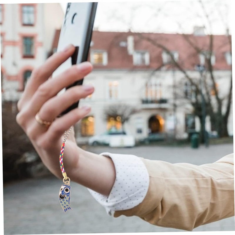 DOITOOL Sturdy Alloy Carp Transfer Pendant Phone Lanyard Wrist Phone Charms Strap Aesthetic Keychain Strap - Image 5
