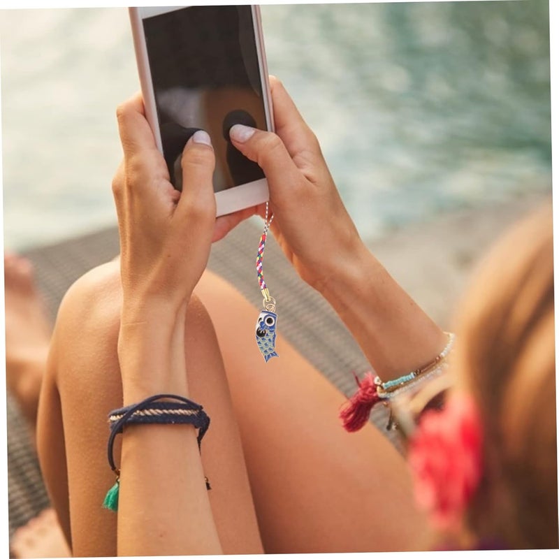 DOITOOL Sturdy Alloy Carp Transfer Pendant Phone Lanyard Wrist Phone Charms Strap Aesthetic Keychain Strap - Image 4