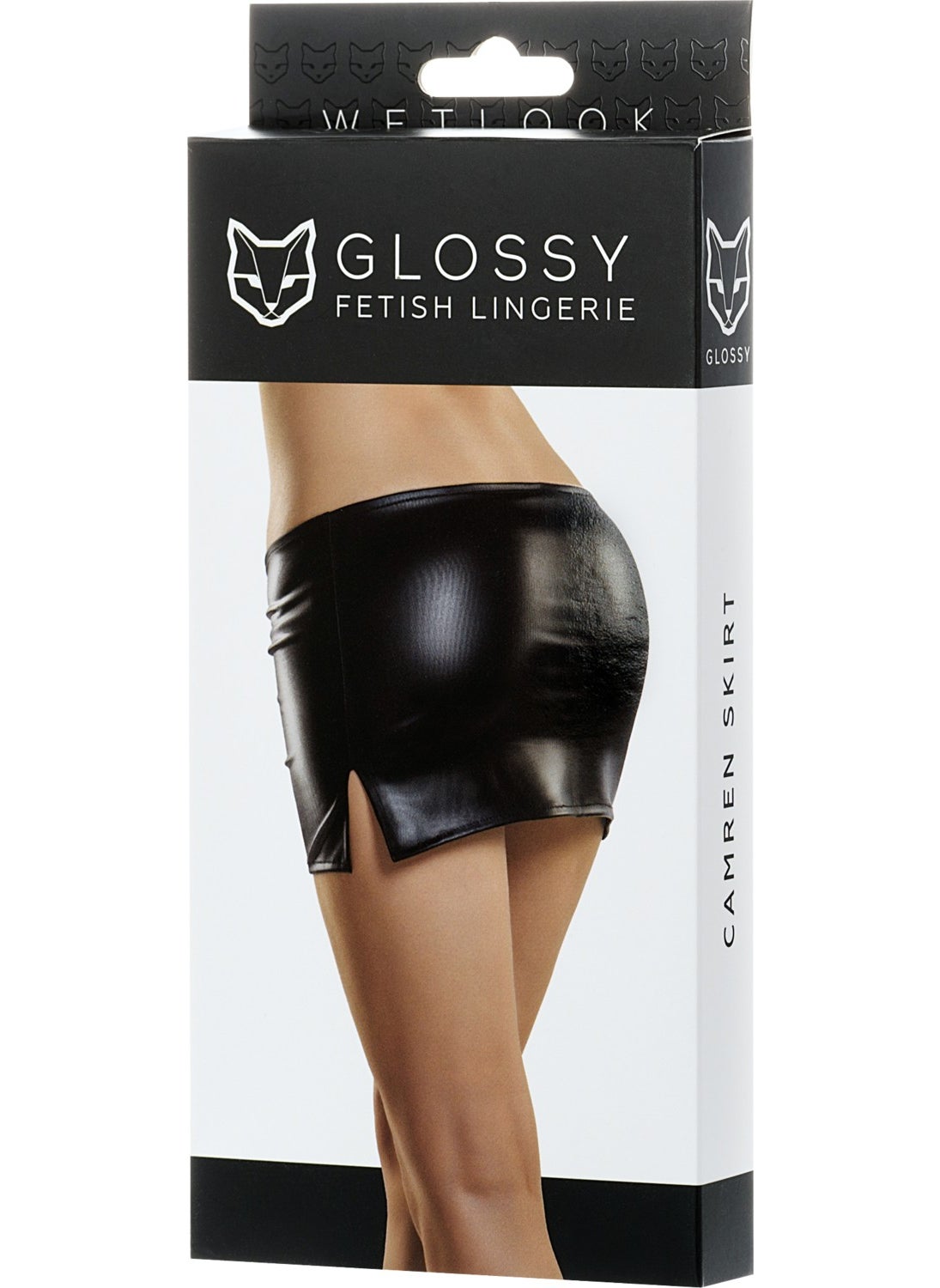 Love Glow - Camren Leather Mini Skirt Wetlook Black Xl - Image 1