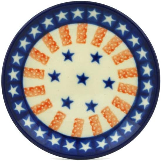 Polmedia Polish Pottery طبق صغير من الفخار البولندي الأصيل بتصميم أمريكي كلاسيكي مصنوع يدويًا في بولسوافياك بولندا بواسطة سيراميكا أرتيستشينا شهادة الأصالة - Image 2