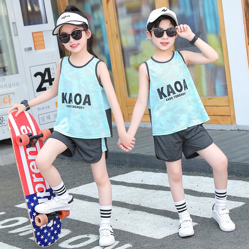 Children'S Sports Vest Suit Children'S Clothing Summer Summer Thin Mesh Basketball Clothes Training Clothes Girls Boys New - Image 5